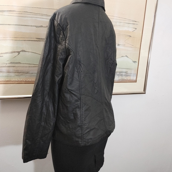 Liz Claiborne Petite Faux Leather Jacket Size PXL - Picture 7 of 10